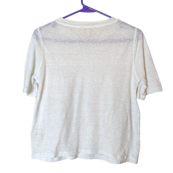 Rebecca Taylor Gauzy Linen Relaxed Short Sleeve T Shirt XS Quiet Luxury Minimal - Picture 2 of 10